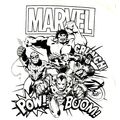Marvel Superhero's Comics Black & White T-Shirt...