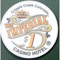 Imperial. $1 Casino Chip. Cripple Creek, CO. 15B.