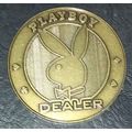 (1) Playboy Brass Dealer Button - Measures 2 in...