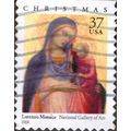 USA, Christmas, Madonna and Child by Lorenzo Monaco, 2004, 37 cents