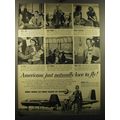 1950 Douglas Aircraft Ad - Americans just naturally love to fly