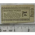 Vintage: 1d single omnibus ticket, Williamson, ...