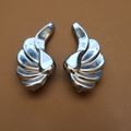 Vintage Silver Tone Wing Earrings