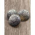 15mm Shank Buttons Antique Silver Flower Metal ...