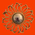 Vintage Gold Tone Round Flower Scarf Pin Brooch...