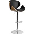 Modern Adjustable Height Barstool with Curved B...