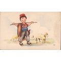 Vintage Easter Greetings Card - Shepherd Boy by...