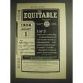 1904 The Equitable Life Assurance Ad - Death or...