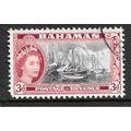 BAHAMAS 1954 3d BLACK & CARMINE RED FISHING FLE...