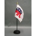 Republican Party GOP 4"x6" Desk Stick Flag, Wit...