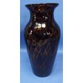 Tall Vintage Hand Blown Art Glass Vase Tortoise...