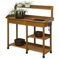 Wooden Potting Bench Work Table-sink Light Oak ...