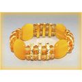 Outstanding 4 Large Yellow Catseye and Swarovsk...