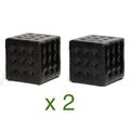 2x Modern Black Or Brown Faux Leather Tufted Cu...
