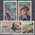 ZAYIX Great Britain Guernsey 115-118 MNH Art Re...