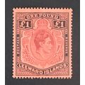 LEEWARD ISLANDS KGVI 1938-51 £1 BROWN-PURPLE & ...