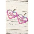 Pink Love Hollowed Heart Valentines Fashion Ear...