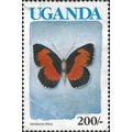 UGANDA, BUTTERFLY, LadyÆs Maid, blue 1991, 200/-