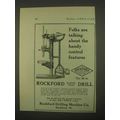 1922 Rockford Sliding Head Drill Ad - Handy Con...