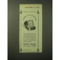 1948 Mark Cross Travel Alarm Clock Ad - A word to the clockwise