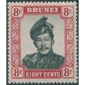 Brunei 1952 8c. black & crimson SG105 MNH