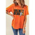 Orange Sequin SPOOKY SEASON Ghost Pattern Hallo...
