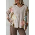 Green Flower Patched Exposed Seam Bracelet Slee...