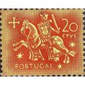 PORTUGAL, King Dinis, horseback, orange 1953, 2...