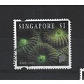 Singapore.SG750 $1 Knob coral.Fine Used.Jul25a