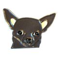 Chihuahua Grey Colour Dog Metal Enamel Pin Badg...