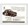 Humber Hawk Car Advert - 1950 Cutting