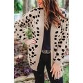 Leopard Animal Spotted Pattern Open Front Cardigan