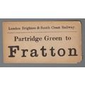 LONDON BRIGHTON & SOUTH COAST RLY LUGGAGE LABEL...