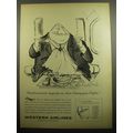 1960 Western Airlines Advertisement - art by Ronald Searle - Rambunctiously