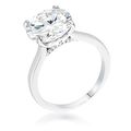 5Ct Rhodium Britney Round Solitaire Engagement ...