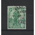 Malta.SG124 1/2d Green.Fine Used.Apr25a