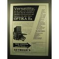1959 Optika IIa Camera Ad - Versatility, The Key Word