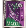 MALTA, 25th anniversary of United Nations, purple and green 1970, 5d