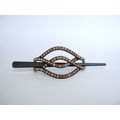 Gold crystal art deco black acrylic hair slide ...