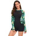 Women Swimsuit Sleeve Long Swimwear Chinlon Bat...