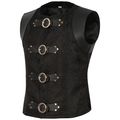 Waistcoat Mens Brocade Tailored Formal Gothic S...