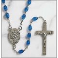 Rosary, St. Michael Medal blue beaded rosary wi...