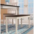 Kitchen Seating Wooden Bench in White and Brown...
