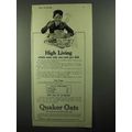 1920 Quaker Oats Ad - High Living