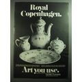 1970 Georg Jensen Ad - Royal Copenhagen Blue Fluted Half Lace Dinnerware