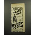 1951 Myers Rum Ad - For Planters' Punch, Rum Collins, or Cocktail