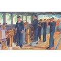 Watching The Flag Ship Antique WW1 Sailors Mili...