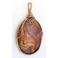 Mookaite Jasper Bronze Wire Wrap Gemstone Penda...