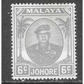JOHORE SULTAN SIR IBRAHIM MALAYA 1949 KG6 6c SG...