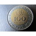 1990 PORTUGAL 100 ESCUDOS - COIN - 2 FREE POST. ZB